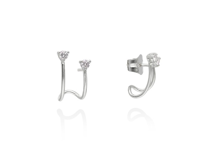 Pendientes   en Oro blanco 18Kt y diamantes