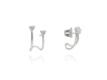 Pendientes   en Oro blanco 18Kt y diamantes