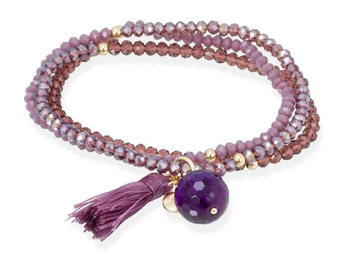 Armband ZEN Lila in silber rose vergoldet