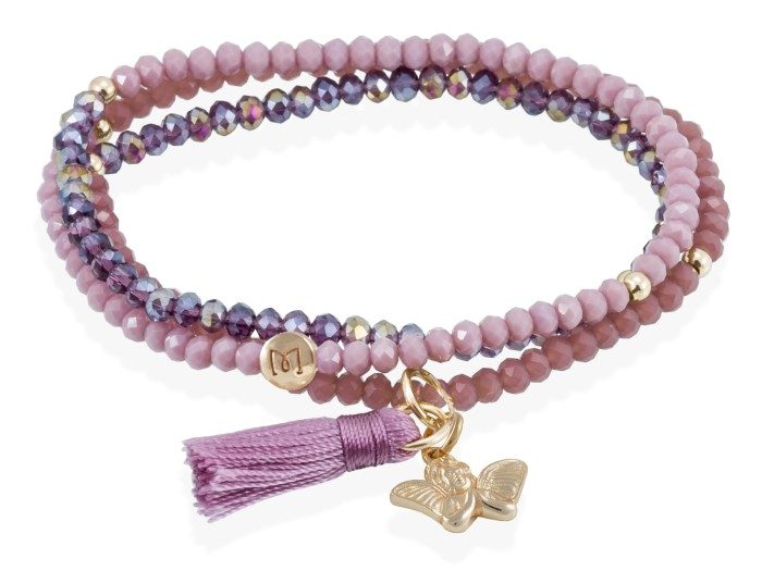 Bracelet ZEN Purple in rose silver