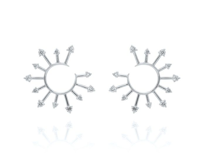 Pendientes   en Oro amarillo 18Kt y diamantes