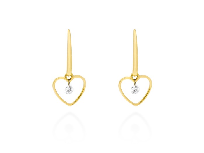 Pendientes de Oro 18Kt corazón ballerina