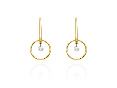 Pendientes de Oro 18Kt redondo ballerina