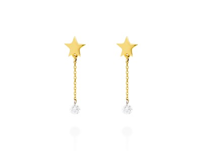 Pendientes de Oro 18Kt estrella ballerina
