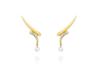 Pendientes de Oro 18Kt y diamantes trepador ballerina