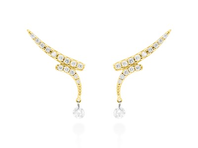Pendientes de Oro 18Kt y diamantes trepador ballerina