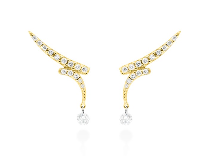 Pendientes de Oro 18Kt y diamantes trepador ballerina
