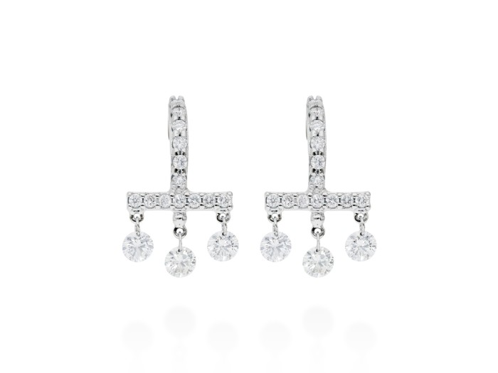 Earrings   in 18kt white Gold and diamonds