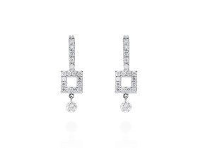 Pendientes de Oro 18Kt y diamantes carré ballerina