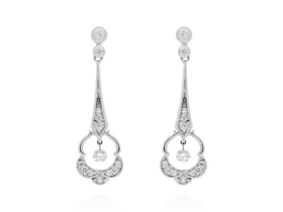 Ohrringe   in 18kt Weißgold und Diamanten