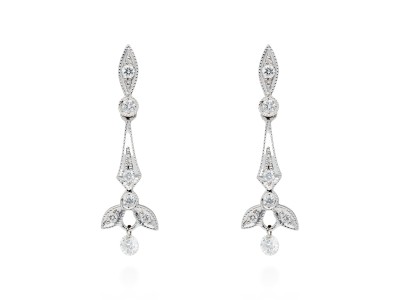 Pendientes de Oro 18Kt y diamantes vintage ballerina