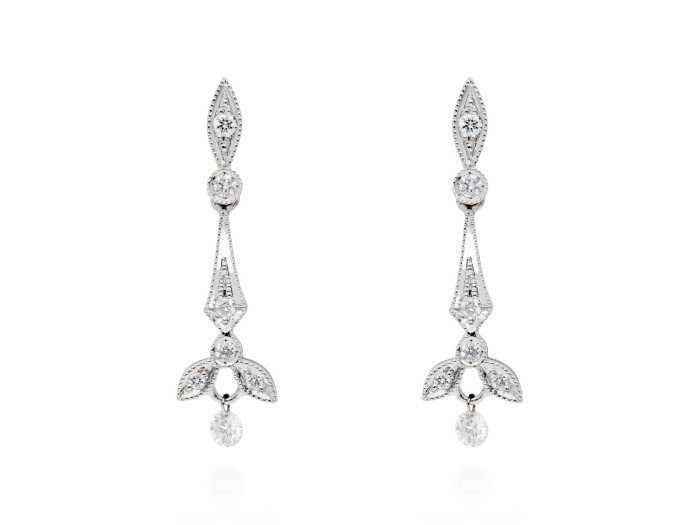 Pendientes de Oro 18Kt y diamantes vintage ballerina
