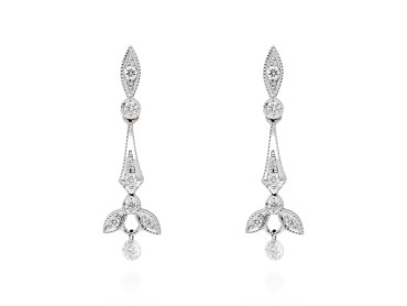 Pendientes de Oro 18Kt y diamantes vintage ballerina