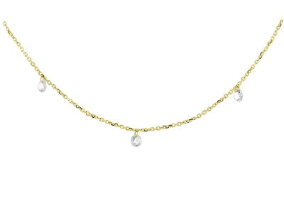 Gargantilla de Oro 18Kt tres diamantes ballerina