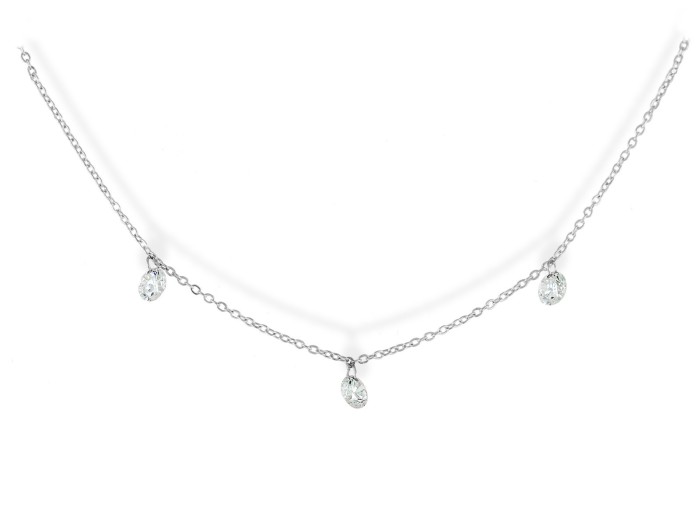 Gargantilla de Oro 18Kt tres diamantes ballerina