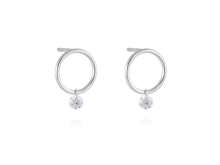 Pendientes de Oro 18Kt aro pequeño ballerina