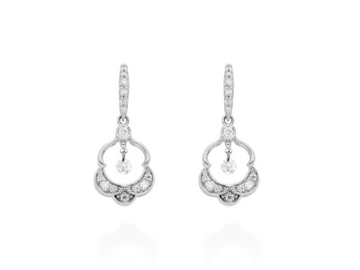 Pendientes de Oro 18Kt y diamantes vintage ballerina