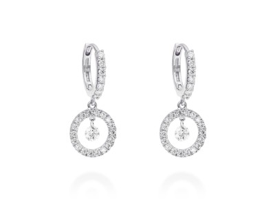 Pendientes de Oro 18Kt y diamantes redondo ballerina