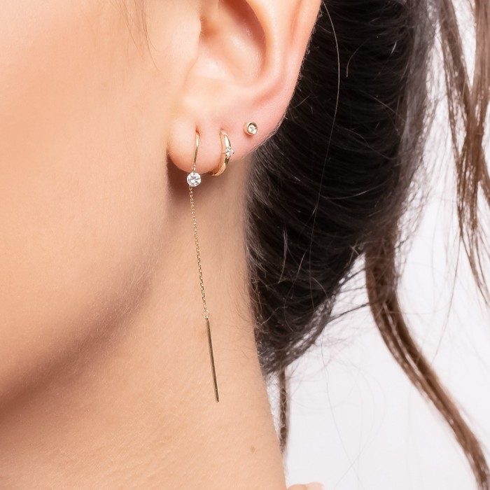 Pendientes de Oro 18Kt largos ballerina