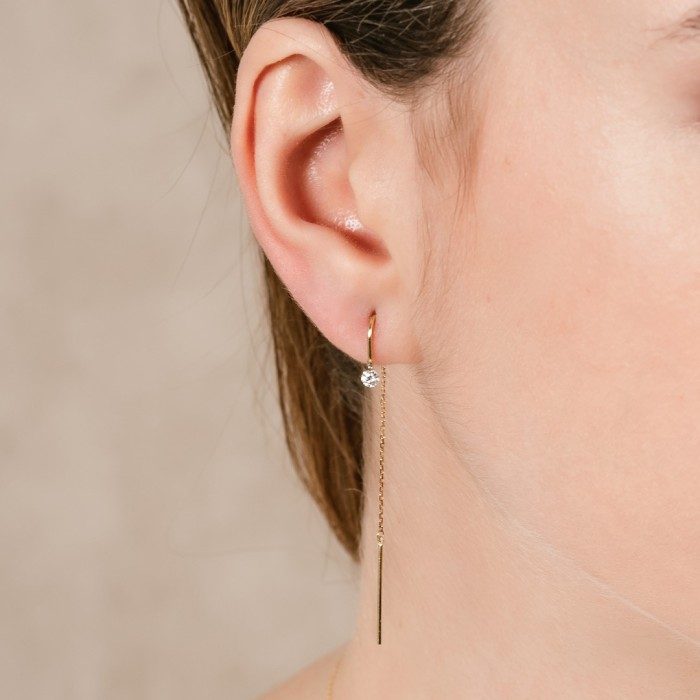 Pendientes de Oro 18Kt largos ballerina