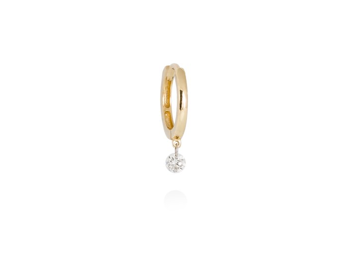Piercing BALLERINA HOOP in 18Kt yellow Gold and diamond 0.07ct