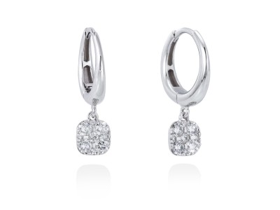 Pendientes criolla con pavé carré de Oro 18Kt y diamantes