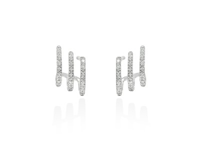 Pendientes multiaro trepador de Oro 18Kt y diamantes