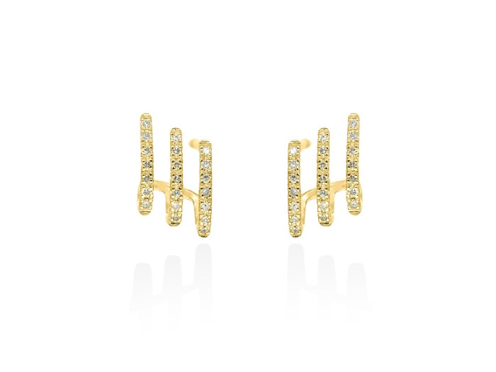 Pendientes multiaro trepador de Oro 18Kt y diamantes