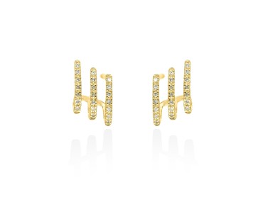 Pendientes multiaro trepador de Oro 18Kt y diamantes