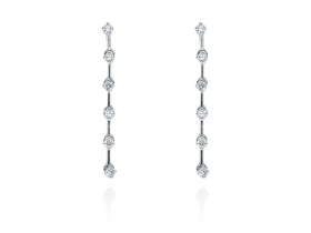Pendientes largos de Oro 18Kt y diamantes