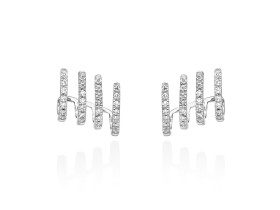 Pendientes multiaro trepador de Oro 18Kt y diamantes