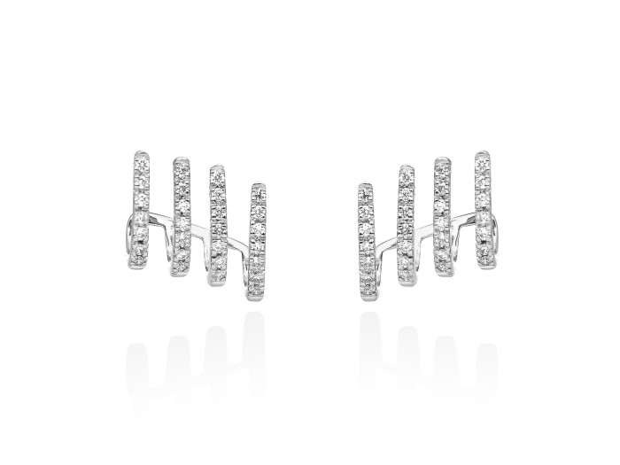 Pendientes multiaro trepador de Oro 18Kt y diamantes