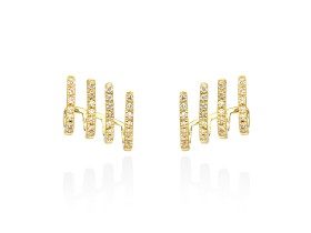 Pendientes multiaro trepador de Oro 18Kt y diamantes