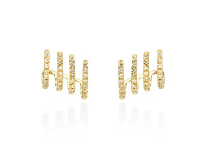 Pendientes multiaro trepador de Oro 18Kt y diamantes