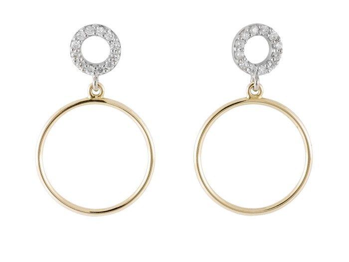Pendientes en Oro 18Kt. y diamantes