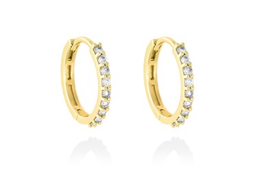 Pendientes   en Oro amarillo 18Kt y diamantes