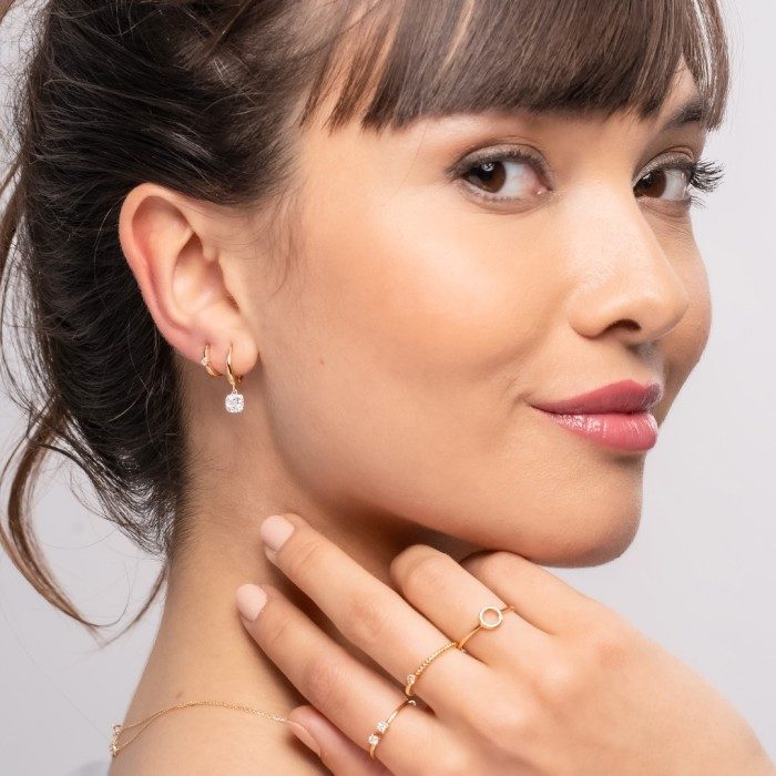 Ohrringe   in 18kt. Gold und Diamanten