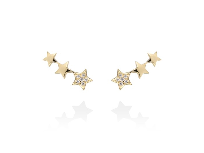 Pendientes   en Oro amarillo 18Kt y diamantes