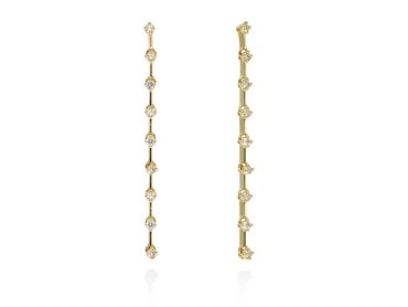 Pendientes   en Oro amarillo 18Kt y diamantes