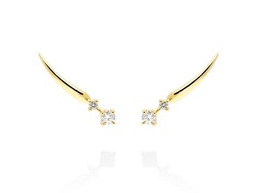 Climber Earring   in 18kt yellow Gold and diamonds