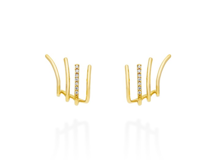 Pendientes   en Oro amarillo 18Kt y diamantes