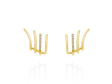 Pendientes   en Oro amarillo 18Kt y diamantes