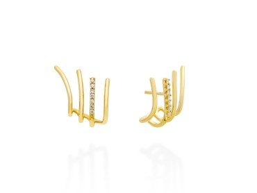 Pendientes   en Oro amarillo 18Kt y diamantes