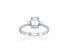 Anillo AGUAMARINA novia Octógono en Oro blanco 18Kt. y diamantes