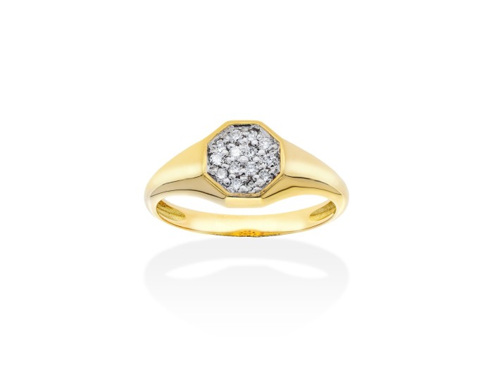 Anillo   en Oro amarillo 18Kt y diamantes