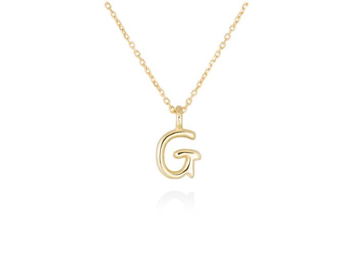 Colgante letra G en oro amarillo 18kt