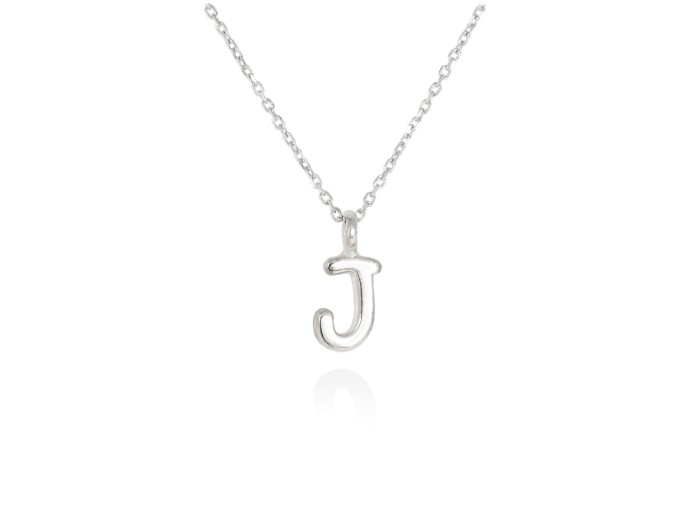 Colgante letra J en oro amarillo 18kt