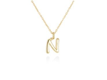 Colgante letra N en oro amarillo 18kt