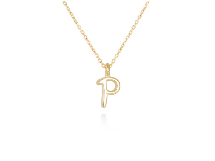 Colgante letra P en oro amarillo 18kt