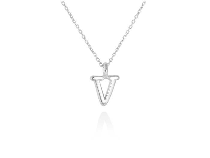 Colgante letra V en oro amarillo 18kt